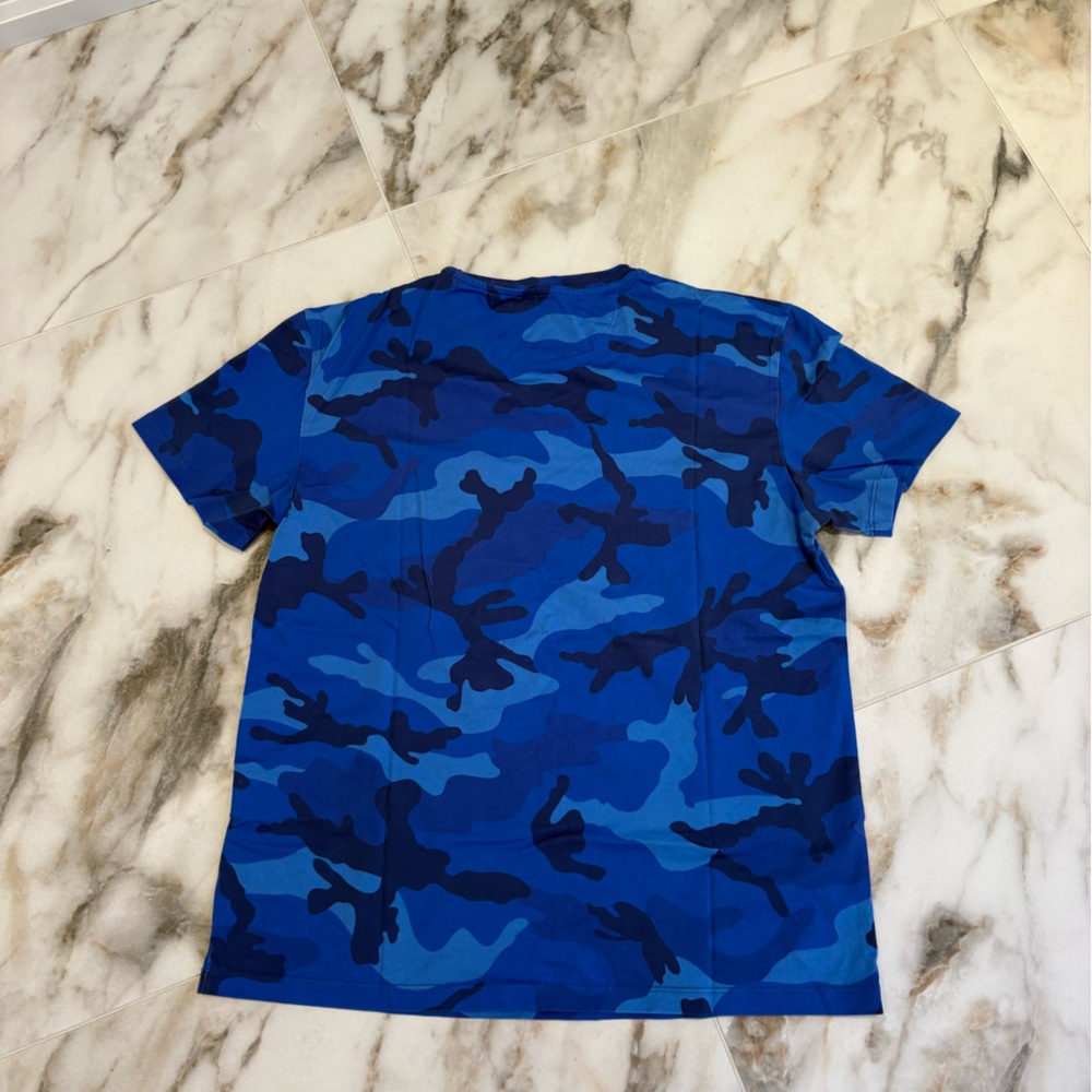 Valentino Blue Camouflage Cotton Logo T-Shirt | Made in Italy | Size L 💙 - Picture 12 of 13